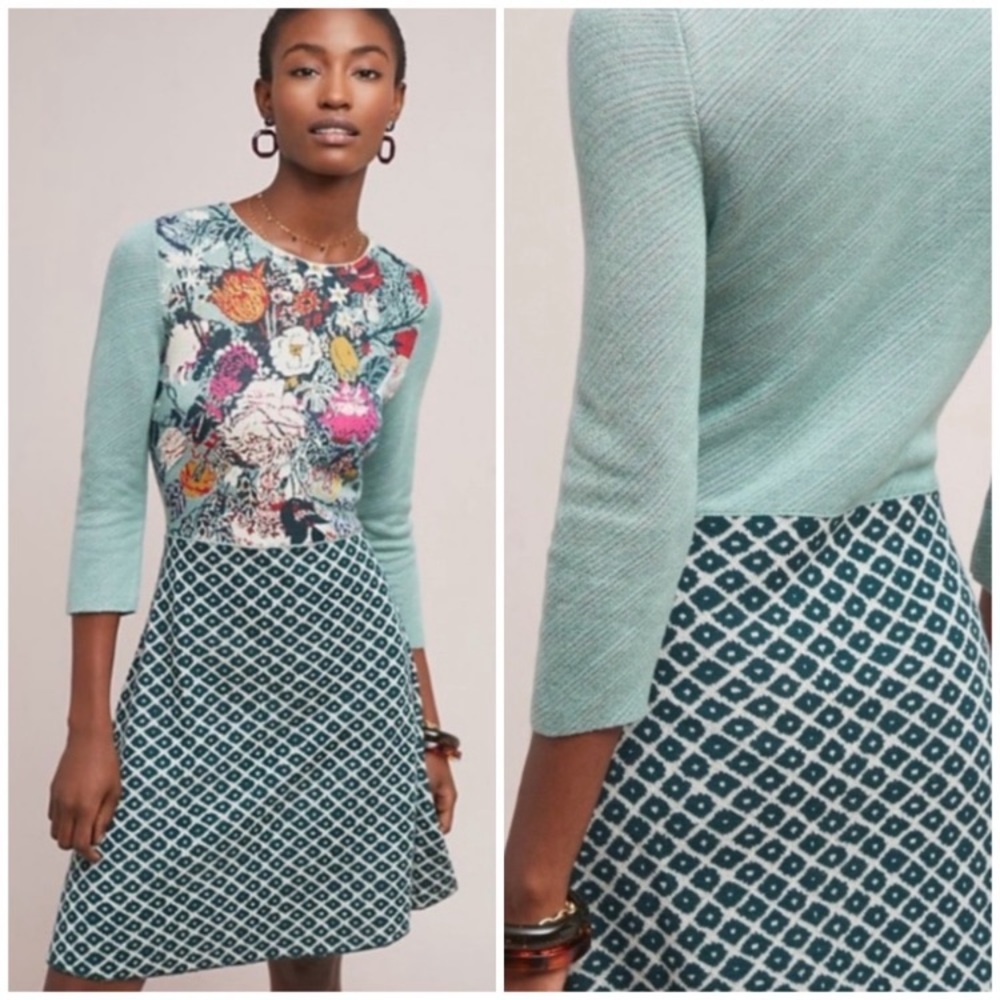 Anthropologie Aldomartins Flowerpot Sweater Dress